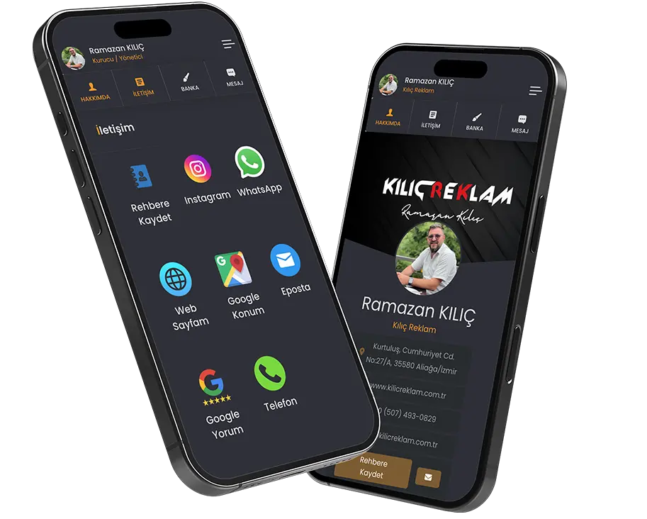 Dijital Kartvizit Mobil Görünüm